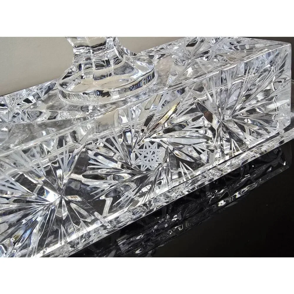 Crystal Butter Dish Diamond Cut Style